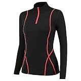 Sport Jacke Damen Fitness, Sportoberteil Damen Fitness Sport Langarm Sportshirt - T-Shirt Gym Top Oberteil Yoga Crop Leicht Sportjacke ReißVerschluss Trainingsjacke Mit Daumenloch