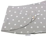 HOBEA-Germany Stillkissenbezug für Stillkissen 190cm Designs (Grau mit weißen Sternen)