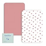 Yoofoss 2 Pack Baby Spannbettlaken Spannbetttücher 70x140 cm Mikrofaser Matratzenauflage Atmungsaktiv Matratzenschoner Laken für Beistellbett Babybetten Kinderbett
