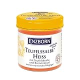 Enzborn Teufelssalbe Heiss | Langanhaltender Wärmeeffekt | Ohne Rückstände | Mit Teufelskralle und Brennessel | Dermatologisch Geprüft | 200 ml