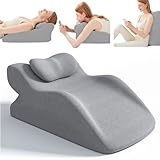 Duscdesp Lesekissen für Bett und Sofa, Keilkissen mit Memory Schaum Bequemes Ergonomisches Rückenkissen, Reflux Kissen Bettkissen Rückenlehne Kopfkissen für Sitzen, Schlafen, Lesen (Hellgrau)