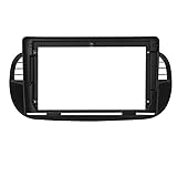Autoradio Radioblende Doppel 9 Inch Rahmen Auto Radio Fascia/Fit for Fiat 500 Multimedia player Rahmen Dashboard Lünette Panel 2 din Autoradio Radioblende Doppel(Black frame)