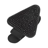 VekAuto Auto Sonnenbrille Clip Magnetische Universelle Sonnenblende Brillenhalter Clip PU Leder Schwarz 3.15'x2.36' 1Stk