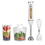 HEINNER HB-DC600WH 6-in-1 Elektrischer Stabmixer, 600W Pürierstab mit Zerkleinerer, 700ml Mixbecher & 500ml Zerkleinerungsbehälter, Weiß, 3 Jahre Garantie