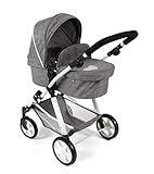 Bayer Chic 2000 - Puppenwagen Nele, 2in1 Kombipuppenwagen für Kinder von 4 bis 8 Jahren, Jeans grau, 45cm-84cm