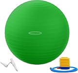 BalanceFrom Anti-Platz- und Rutschfester Gymnastikball Yoga-Ball Fitnessball Geburtsball mit Schnellpumpe, 0,9 kg Kapazität (38-45 cm, S, Grün)