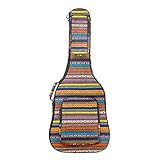 Glenmi 40 41 Zoll Akustikgitarrenkoffer Gigbag Mit 3D-Taschen, Gitarrentasche mit Nackenschutz-Kissenauflage, Bohemian Style Gitarrenkoffer, 12 mm Schwamm gepolstert