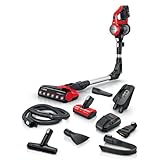 Bosch Akku-Staubsauger Unlimited 7 ProAnimal BKS711PET, kabelloser Tierhaar-Staubsauger, beutellos, Knickrohr, Hygiene-Filter, 10 Jahre Motorgarantie, XXL-Polsterdüse, LED-Beleuchtung, Turbostufe, rot