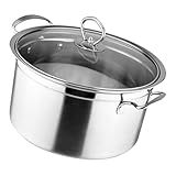 VINTORKY Edelstahl Suppentopf Mit Deckel Multifunktionaler Kochtopf Für Induktionsherde Ideal Für Suppen Dämpfen Und Kochen Haushaltsküche Topf Mit Griffen