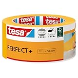 tesa Malerband Perfect+ - Malerkrepp aus dünnem Washi-Papier zum präzisen Abkleben bei Malerarbeiten - für den Innenbereich - 50 m x 50mm