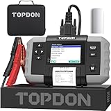 TOPDON BT600 Batterietester KFZ 12V 24V, 100-2000 CCA Autobatterie Tester mit Drucker, 3,5 Zoll Farbbildschirm, 5,9 Fuß Kabel, Mini-USB für Software-Update, Verfügbar für Heimwerker und Profis
