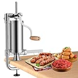 COSTWAY 1,5kg/2,5kg/3kg/5kg Wurstfüller manuell, Wurstmaschine aus Edelstahl, Wurstfüllmaschine silber, Wurstpresse mit Tischklemme, Wurstspritze inkl. Füllrohre (1,5KG - 4 Füllrohre)