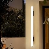 LED Außenwandleuchten Wandlampen IP65 Wasserdicht Außen Modern Wandbeleuchtung Acryl Dekorative Innen/Aussen für Gärten Terrasse Korridor Villa Patio Treppenhaus 3000K/6500K (Weißes Licht,100cm)