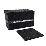 My Plast I 90 x 90 x 6 mm - 25 Stück I Terrassen-Pads – wasserbeständige Gummimatten für Terrassen-Holz, belastbare Bautenschutzmatte