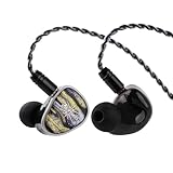 LINSOUL Kiwi Ears Étude In-Ear-Monitor,3BA + 1DD + 1BN Hybrid-Treiber IEM-Kopfhörer,Gaming-Ohrhörer,Verkabelte HiFi-Stereo-Ohrhörer mit Abnehmbarem 2-Pin-Kabel für Audiophile Musiker