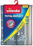 Vileda Total Reflect Plus Bügelbrettbezug für Dampfbügelstation, verkürzte Bügelzeit, für Bügelbretter von 120–130 x 38-45 cm, Farbe Grau