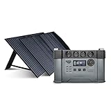 ALLPOWERS Tragbares Powerstation 1500Wh 2400W AKKU MPPT Solargenerator Mobiler Stromspeicher, 30A Wohnmobilstecker mit 2x 100W Faltbares Solarpanel für Wohnmobil, Reisen, Camping, Stromausfälle