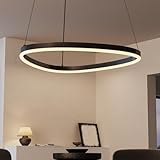 doporro Pendelleuchte Esstisch, LED Hängelampe, Wohnzimmerlampe & esszimmerlampe 50cm dimmbare, Hängeleuchte für Küche Wohnzimmer Schlafzimmer 16W Schwarz Alivetta7287