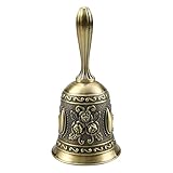 suaywo Handglocke Weihnachten Gold Tischglocke Handglocke Zinklegierung Weihnachtsglocken Läuten für Restaurant, Hotel, Training von Haustieren, Geschäfte, Service Glocke, Meditationsgebet