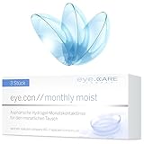 Eye.Con Monthly Moist weiche Monatslinsen – 3 Hydrogel Kontaktlinsen mit Stärke für empfindliche Augen. Contact Lenses mit 55% Wassergehalt BC 8.6mm, DIA 14.3mm (-5.75, 8.6, Millimeter, -5.75)