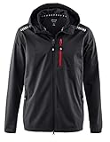 pka moderne Herren Softshelljacke für die Arbeit mit 8.000mm Wasssersäule in Schwarz Größe 4XL