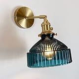 Lamp Wandleuchten, Wandlampe aus dunkelgrünem Glas, nordisches Messing, verdrahtet, E27, Bar, Restaurant, Ornament zur Wandmontage, für Schlafzimmer