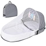 Baby Reisebett, Stubenwagen, Leicht, Portable Reisebettzelt, Zusammenklappbare Babywiege Für Die Reise, Tragbares Babybett Mit Spielzeug Und Netz, Waschbare Reisewiege, Faltbares Kleines Reisebett