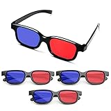 MingZhuInC 3D-Brille - 4 Stück 3D Brille Rot Blau Für Filme Oder Pc-Spiele (Rot, Blau)
