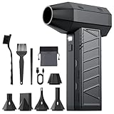 JoyGeek Elektrische Staubgebläse 160.000 U/min,4 Gang einstellbar Druckluftspray, Bürstenlos Compressed Air Duster mit 6000mAh Akku, Mini Gebläse für PC/Auto/Tastatur/Outdoor inkl. 9 Zubehör
