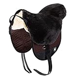 Werner Christ Fellsattel Basic Plus baumloser Lammfell-Sattel aus echtem Fell, mit herausnehmbaren Polstern, Bareback-pad, Pferde-Sattel in braun, Größen: Pony