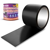 HOMIK Extrem Starkes Wasserdichtes Klebeband Außen & Innen | Dichtungsband Wasserdicht 10cm x 2.5m | Klebeband UV Beständig | Duct Tape | Selbstverschweißendes Klebeband | Klebeband Schwarz