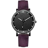 Quarzuhr, Edelstahl-Armband, Zifferblatt, lässige Uhren, Damenuhren, violett, Einheitsgröße