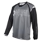 O'NEAL | Mountainbike-Trikot | MTB Mountainbike DH Downhill FR Freeride | Atmungsaktives Material, maximale Bewegungsfreiheit | Element FR Jersey Hybrid | Erwachsene | Schwarz Grau | Größe S