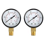 2-Sätze Y50 0-10 Bar oder 0 bis 150 psi Manometer Seitenanschluss Gewinde 1/4' Durchmesser 40mm Druckmessgerät Druckmesser Flüssigkeits- und Gasdruckmesser