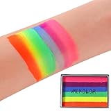 KARLOR Regenbogen Gesichtfarbe,Schminkfarben Gesichtfarbe Palette Rainbow Face Paint Bodypainting Wasserlöslich regenbogen Theaterschminke Karneval bunt Körperfarben schnell trocknet（25g, 02#）