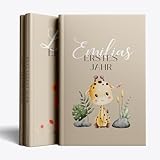 Bl4ckPrint® Personalisierbares Babytagebuch| Verschiedene Covers zur Auswahl | Mit liebevoll gestalteten Illustrationen | DIN A4 | Erinnerungsalbum „Mein erstes Jahr“ | Individuell für dein Kind