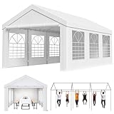 Homall Partyzelt 3x6,Metall Gestell Gartenzelt,Pavillon Wasserdicht 560g/m² PE-Plane,Zelt Stabil-18 Bodenhaken 4 Windfesten Seilen,UV-Schutz 50+Große Luxus Hochzeitszelt Gartenpavillon18m²,Weiß