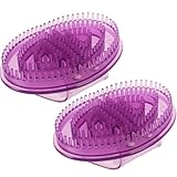 2 Stück Massagebürste Körper, Massagebürste Für Muskelentspannung Und Erholung, Silikon Körperbürste Mit Ergonomischem Design, Ideal Für Fitness, Reisen Und Büro, 14.2x9 cm, Lila