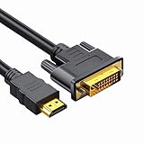 Bolwins M50 1,5m HDMI auf DVI Kabel – HDMI Stecker zu DVI Stecker 24+1, 1080P Full HD Videoadapter für PC, TV, Monitor, Beamer