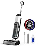 Nass Trockensauger, All-in-One Nasssauger Saugwischer Akku Kabellos mit Dual-Tank-Design, 890mL Wassertank, Selbstreinigung, 5mm Randreinigung, LED-Display Wischsauger für Harte Boden,Tierhaare