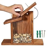 Eichhörnchenhäuser für den Außenbereich, Eichhörnchen-Futterspender mit abnehmbarem Dach, langlebiges Eichhörnchenhaus für einfaches Befüllen mit Mais