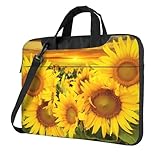 Laptoptasche mit Sonnenblumenmuster, wasserdicht, lustige Laptop-Tragetasche, 39,6 cm (15,6 Zoll)