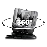 Kinderkraft XPEDITION2 I-SIZE 40-150 cm, Kindersitz 0-36 kg, Reboarder 360 grad drehbar, Kinderautositz mit Isofix station, FWF und RWF, Verstellbare Kopfstütze/Rückenlehne mit Liegeposition, Grau