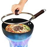 Generisch Eisen Pfanne,Japanische Handgeschmiedete Antihaft Eisenpfanne - Handgeschmiedeter Unbeschichteter Mit Antihafteigenschaften Für Induktionskochfeld Natürliches Kochen Für Küche Haushalt