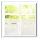 INDIGOS UG Sichtschutzfolie - Fensterfolie - Glasdekorfolie - Dynamische Streifen Silber satiniert Blickdicht - individuelle Größen - selbstklebend