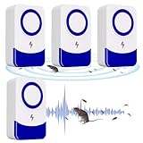 4 Stück Ultraschall Schädlingsbekämpfer,Elektronische Insektenschutzmittel,Indoor-Pest Repeller,Elektronische Ultraschall Gegen mäuse,zur Abwehr von Mücken,Ratten,Kakerlaken,Fliegen und Ameisen