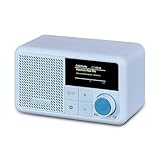 MEDION S66822 Tragbares Mini DAB+ Radio mit Bluetooth (Akku mit bis zu 6,5 Stunden, klein, dimmbares Farbdisplay, Teleskopantenne, Sleeptimer, Wecker, Snooze, AUX, USB-C) blau