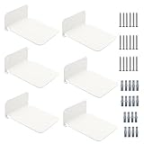 SWAWIS 6 Stück Unsichtbares Bücherregal Schwebendes Bücherregal Metall Schwebendes Regal Bücherregal Wand Unsichtbares Buchregal Invisible Bookshelf für Taschenbücher, Weiß