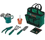 Theo Klein 2787 Bosch Garten Gartentaschen-Set I Hochwertiges Kinder-Gartenset I Inkl. Schaufel, Pflanztopf, Gießkanne u.v.m. I Spielzeug für Kinder ab 3 Jahren