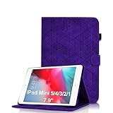 Hülle für iPad Mini 7.9 Zoll, iPad Mini 5/4/3/2/1 Business PU Multi-Winkel Schutzhülle Premium PU Leder Flip Cover Case mit Standfunktion Kartentasche, Auto Wake/Sleep Funktion, Violett